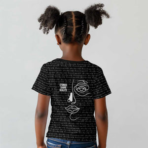 Chimamanda Ngozi Adichie Kid T shirt with Expressive Speaking Portrait, Stories Shape Reality - African Pride