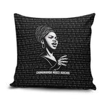 Chimamanda Ngozi Adichie Pillow Cover with Expressive Speaking Portrait, Stories Shape Reality - African Pride