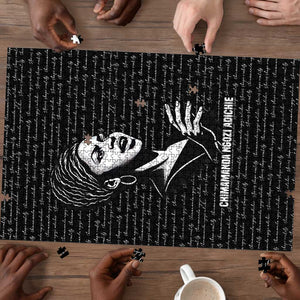 Chimamanda Ngozi Adichie Puzzle with Expressive Speaking Portrait, Stories Shape Reality - African Pride