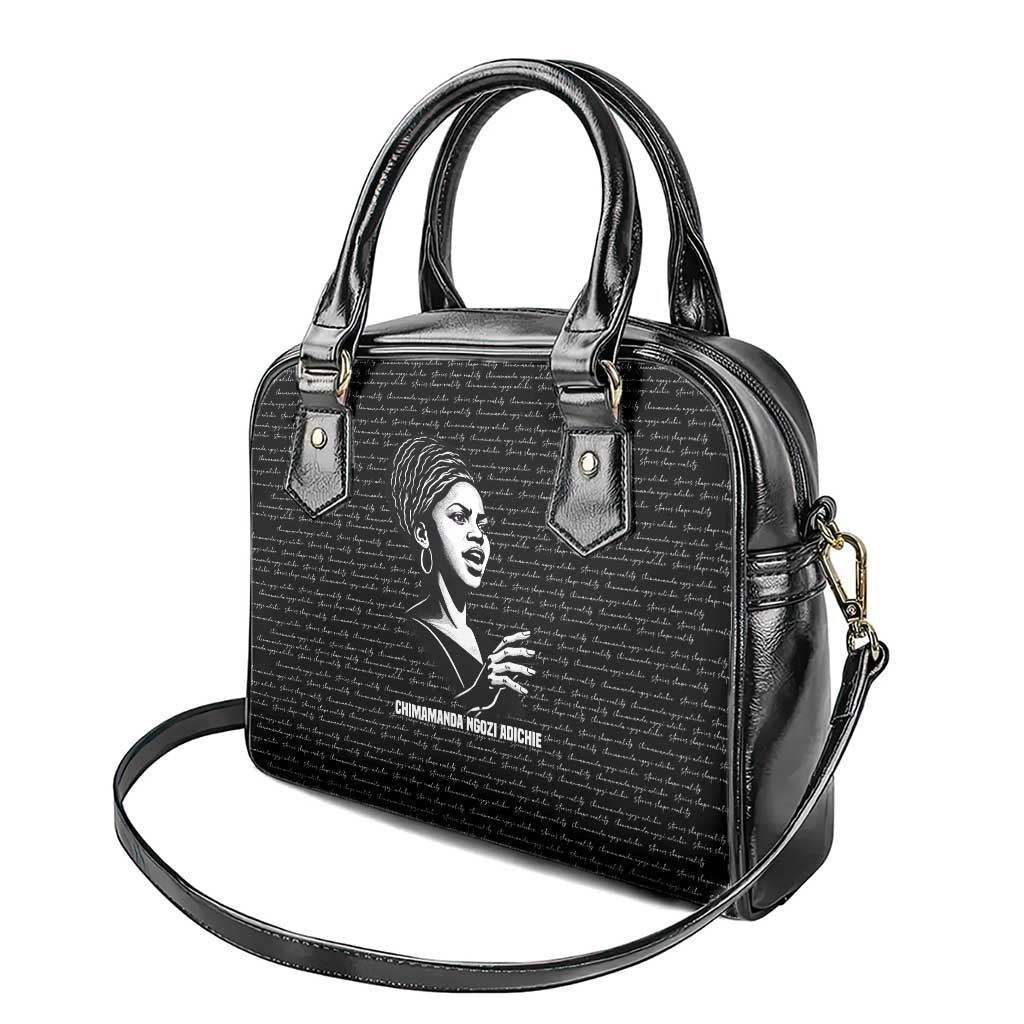 Chimamanda Ngozi Adichie Shoulder Handbag with Expressive Speaking Portrait, Stories Shape Reality - African Pride
