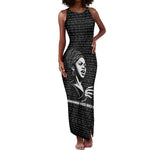 Chimamanda Ngozi Adichie Tank Maxi Dress with Expressive Speaking Portrait, Stories Shape Reality - African Pride