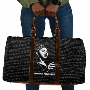 Chimamanda Ngozi Adichie Travel Bag with Expressive Speaking Portrait, Stories Shape Reality - African Pride