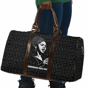 Chimamanda Ngozi Adichie Travel Bag with Expressive Speaking Portrait, Stories Shape Reality - African Pride