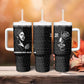 Chimamanda Ngozi Adichie Tumbler With Handle with Expressive Speaking Portrait, Stories Shape Reality - African Pride