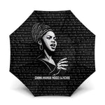 Chimamanda Ngozi Adichie Umbrella with Expressive Speaking Portrait, Stories Shape Reality - African Pride