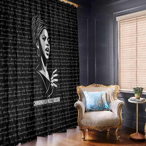 Chimamanda Ngozi Adichie Window Curtain with Expressive Speaking Portrait, Stories Shape Reality - African Pride