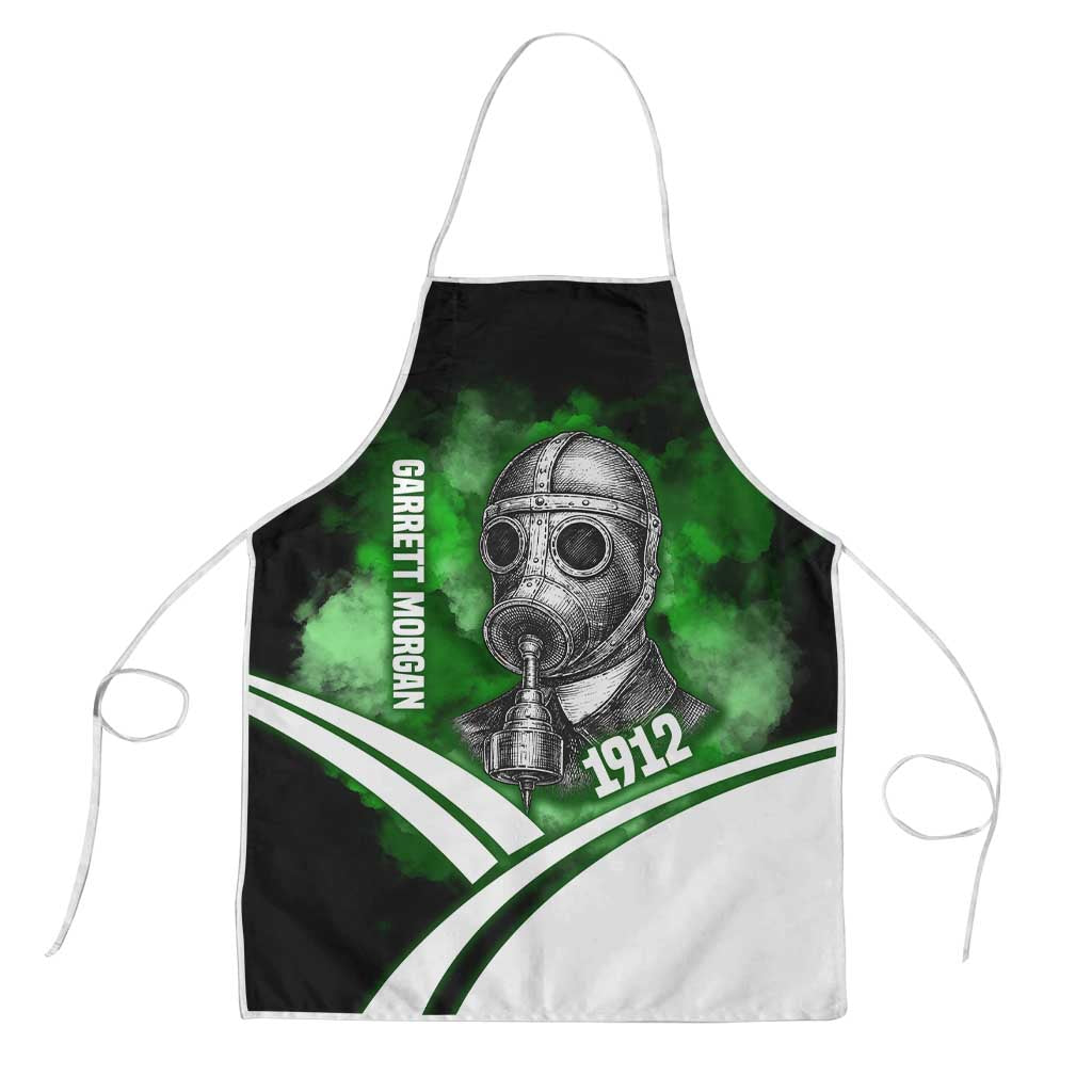 Garrett Morgan Apron with Gas Mask Invention Illustration, Inventing to Save Lives Quote - African Pride