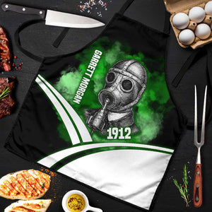 Garrett Morgan Apron with Gas Mask Invention Illustration, Inventing to Save Lives Quote - African Pride