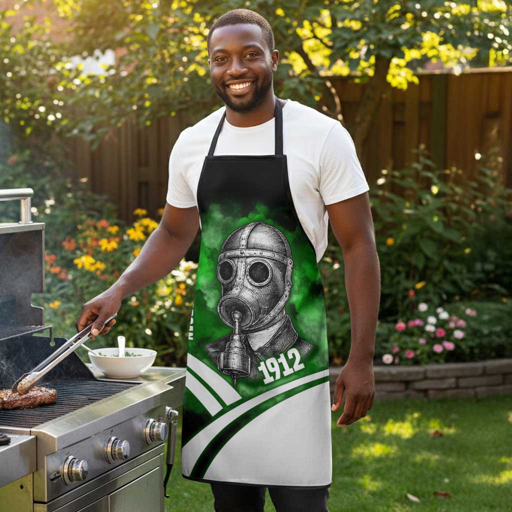 Garrett Morgan Apron with Gas Mask Invention Illustration, Inventing to Save Lives Quote - African Pride
