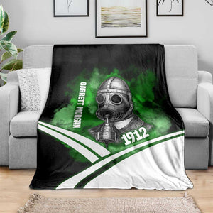Garrett Morgan Blanket with Gas Mask Invention Illustration, Inventing to Save Lives Quote - African Pride