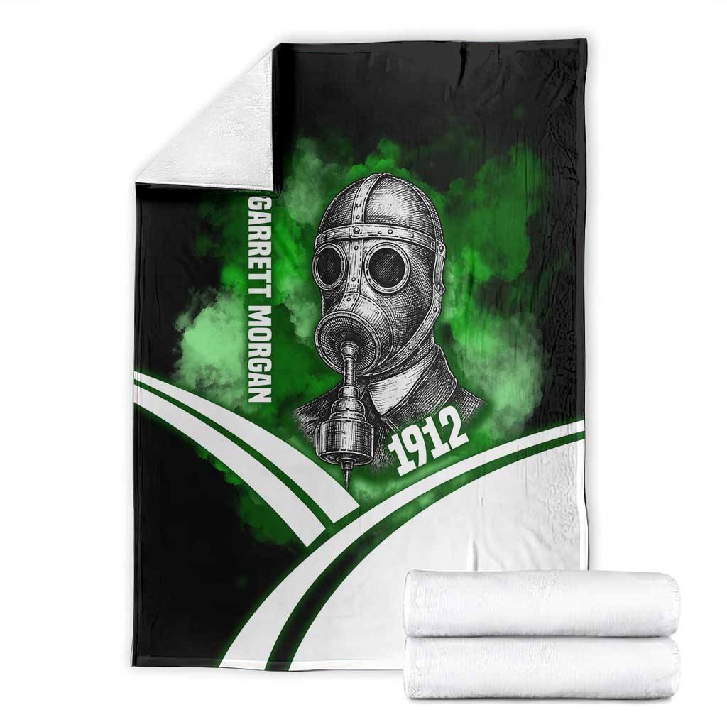 Garrett Morgan Blanket with Gas Mask Invention Illustration, Inventing to Save Lives Quote - African Pride
