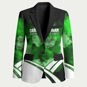 Garrett Morgan Blazer with Gas Mask Invention Illustration, Inventing to Save Lives Quote - African Pride
