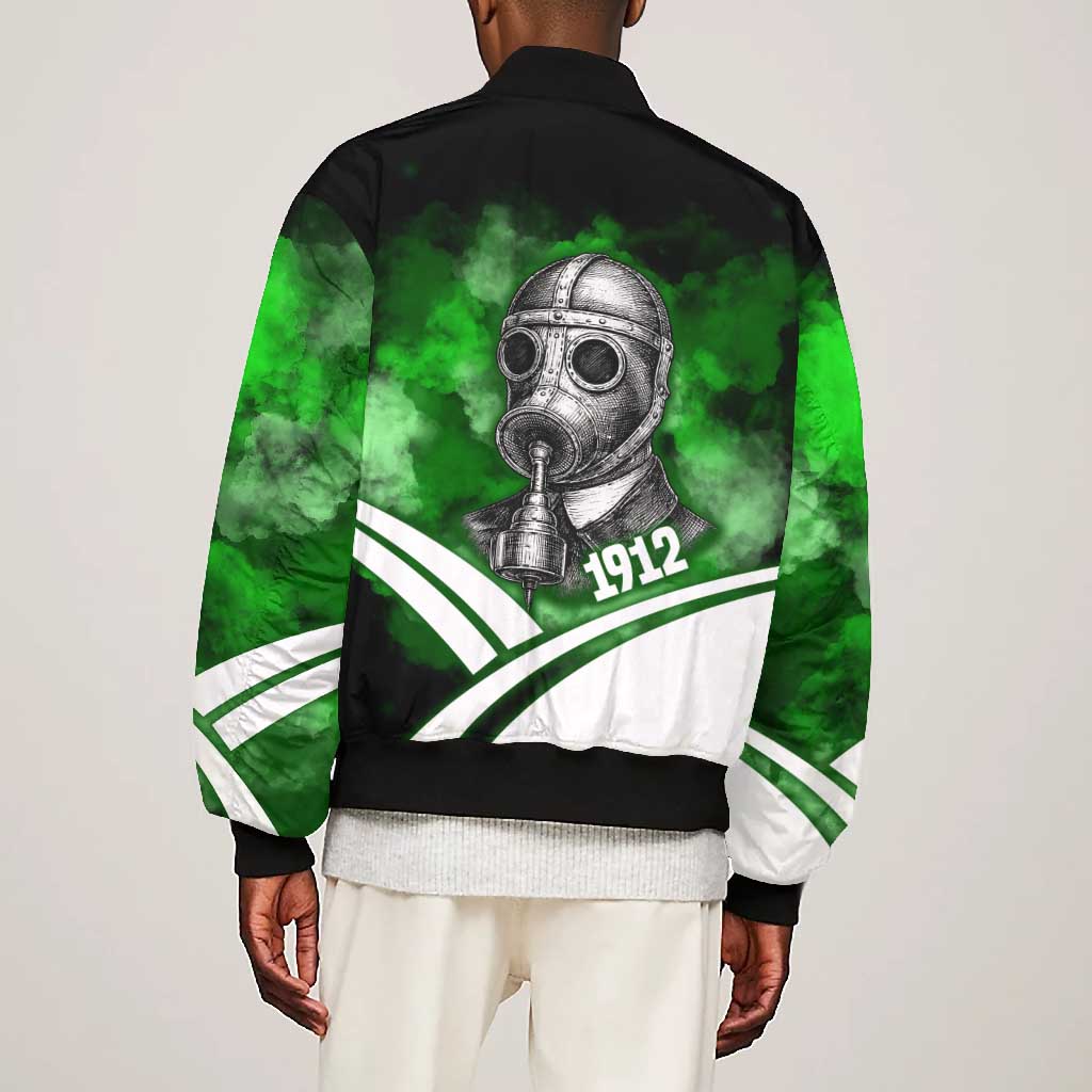 Garrett Morgan Bomber Jacket with Gas Mask Invention Illustration, Inventing to Save Lives Quote - African Pride