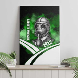 Garrett Morgan Canvas Wall Art with Gas Mask Invention Illustration, Inventing to Save Lives Quote - African Pride