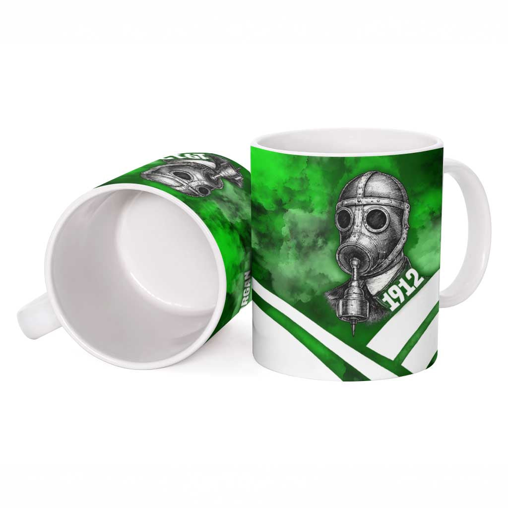 Garrett Morgan Ceramic Mug with Gas Mask Invention Illustration, Inventing to Save Lives Quote - African Pride
