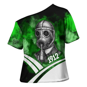 Garrett Morgan Cross Shoulder Shirt with Gas Mask Invention Illustration, Inventing to Save Lives Quote - African Pride