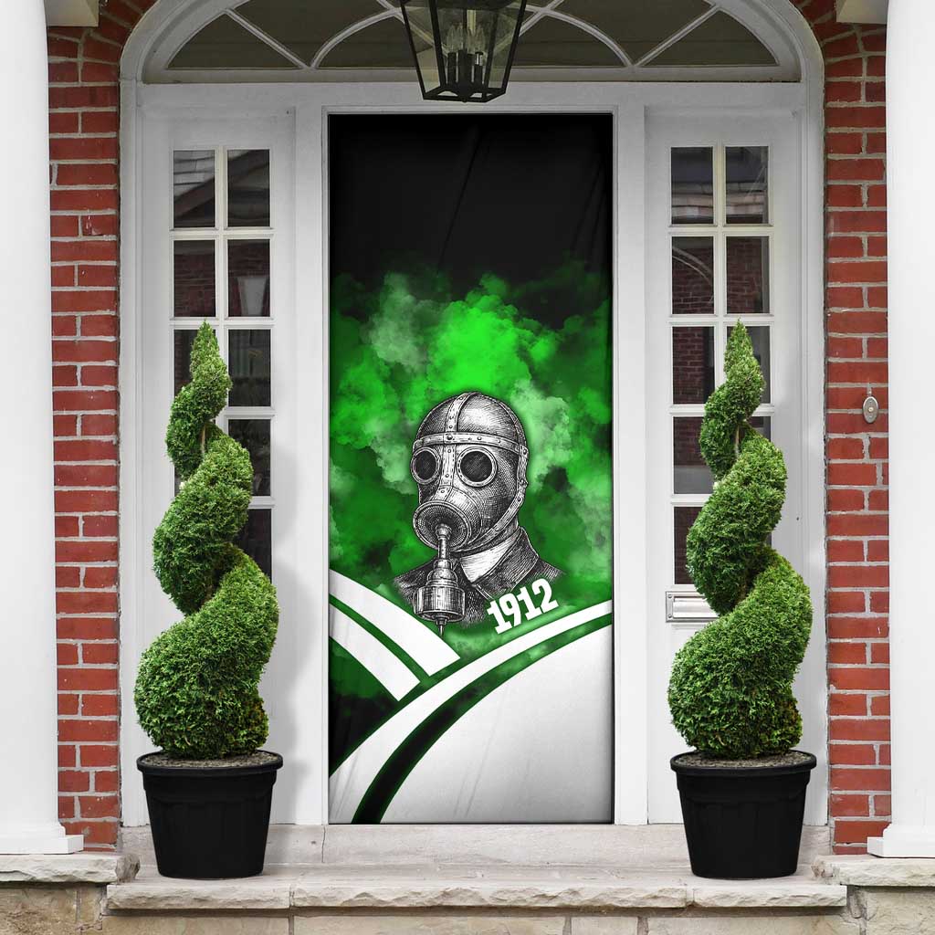 Garrett Morgan Door Cover with Gas Mask Invention Illustration, Inventing to Save Lives Quote - African Pride