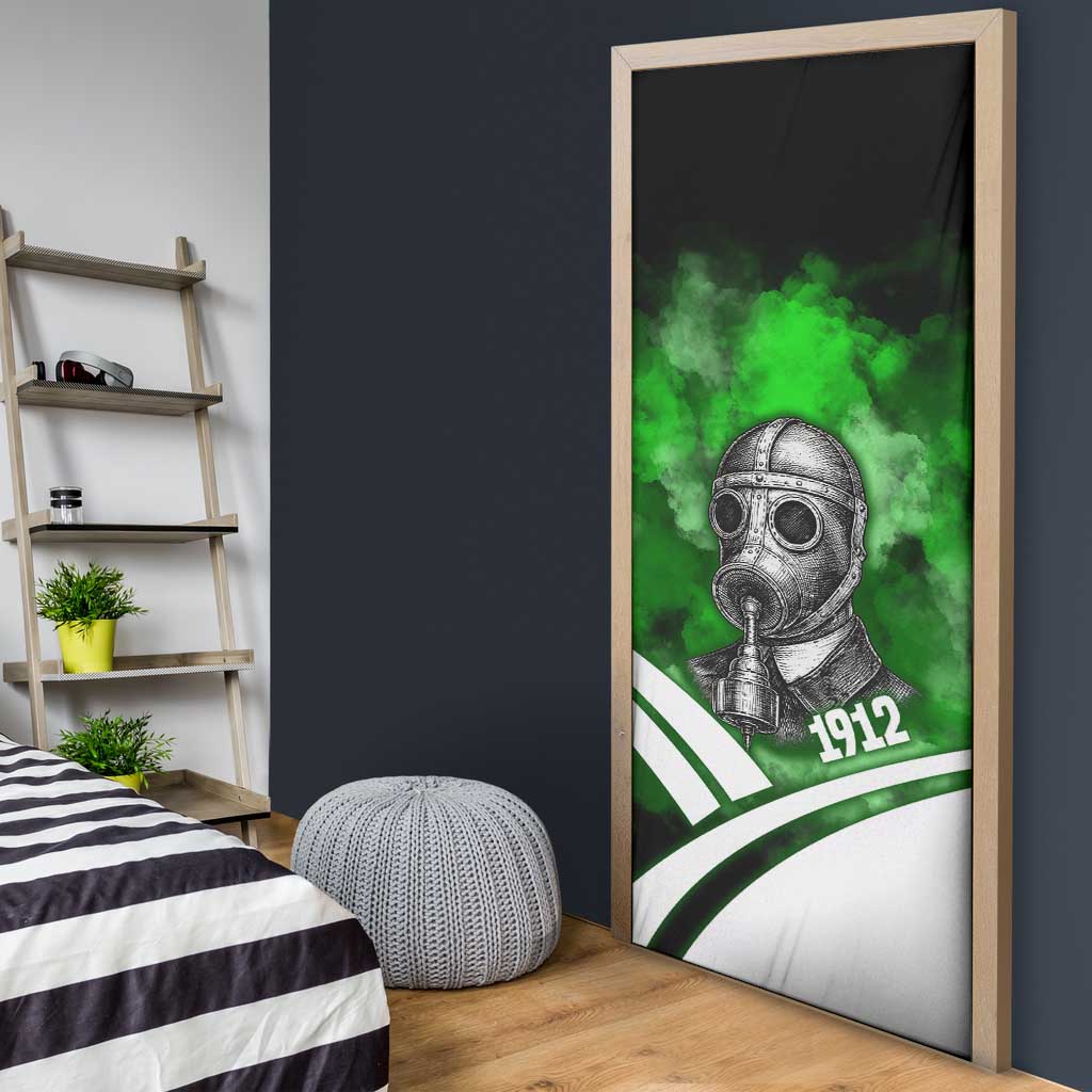 Garrett Morgan Door Cover with Gas Mask Invention Illustration, Inventing to Save Lives Quote - African Pride