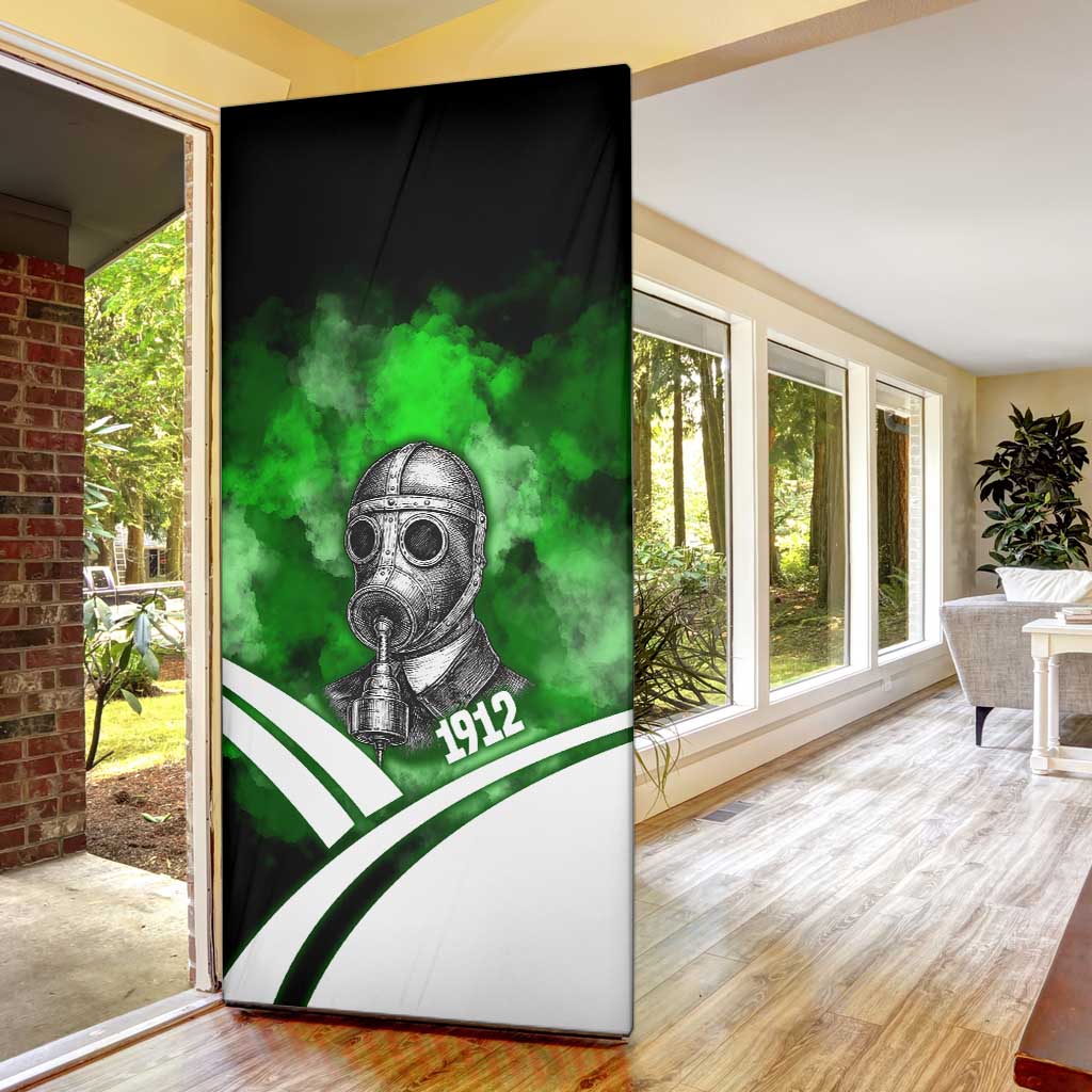 Garrett Morgan Door Cover with Gas Mask Invention Illustration, Inventing to Save Lives Quote - African Pride