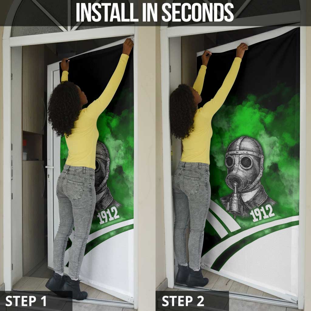 Garrett Morgan Door Cover with Gas Mask Invention Illustration, Inventing to Save Lives Quote - African Pride