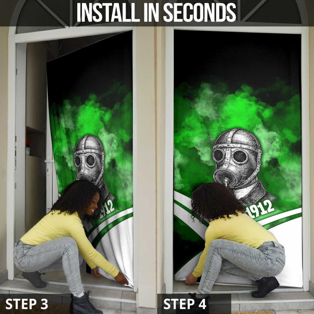 Garrett Morgan Door Cover with Gas Mask Invention Illustration, Inventing to Save Lives Quote - African Pride