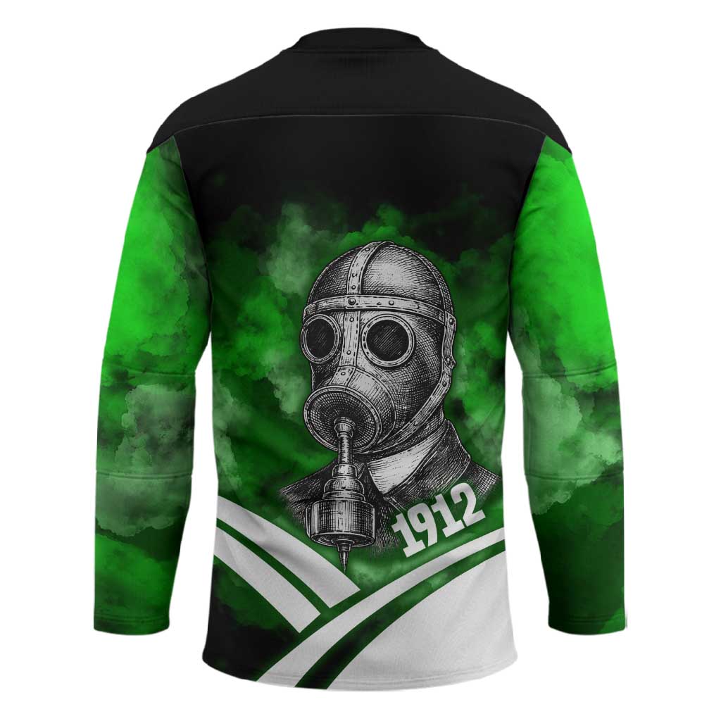 Garrett Morgan Hockey Jersey with Gas Mask Invention Illustration, Inventing to Save Lives Quote - African Pride