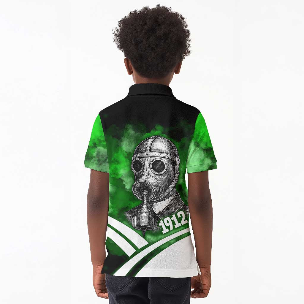 Garrett Morgan Kid Polo Shirt with Gas Mask Invention Illustration, Inventing to Save Lives Quote - African Pride