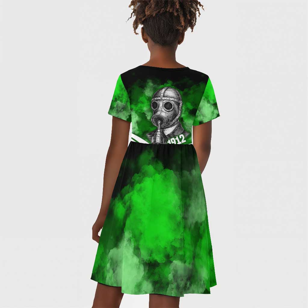 Garrett Morgan Kid Short Sleeve Dress with Gas Mask Invention Illustration, Inventing to Save Lives Quote - African Pride