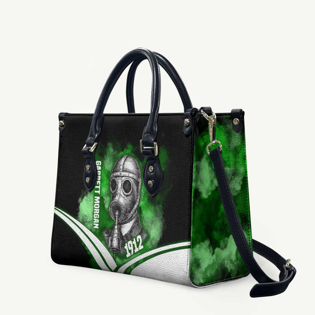 Garrett Morgan Leather Bag with Gas Mask Invention Illustration, Inventing to Save Lives Quote - African Pride