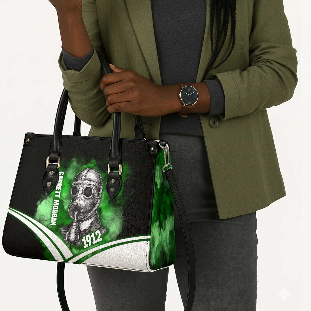 Garrett Morgan Leather Bag with Gas Mask Invention Illustration, Inventing to Save Lives Quote - African Pride