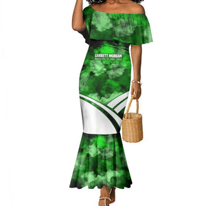 Garrett Morgan Mermaid Dress with Gas Mask Invention Illustration, Inventing to Save Lives Quote - African Pride