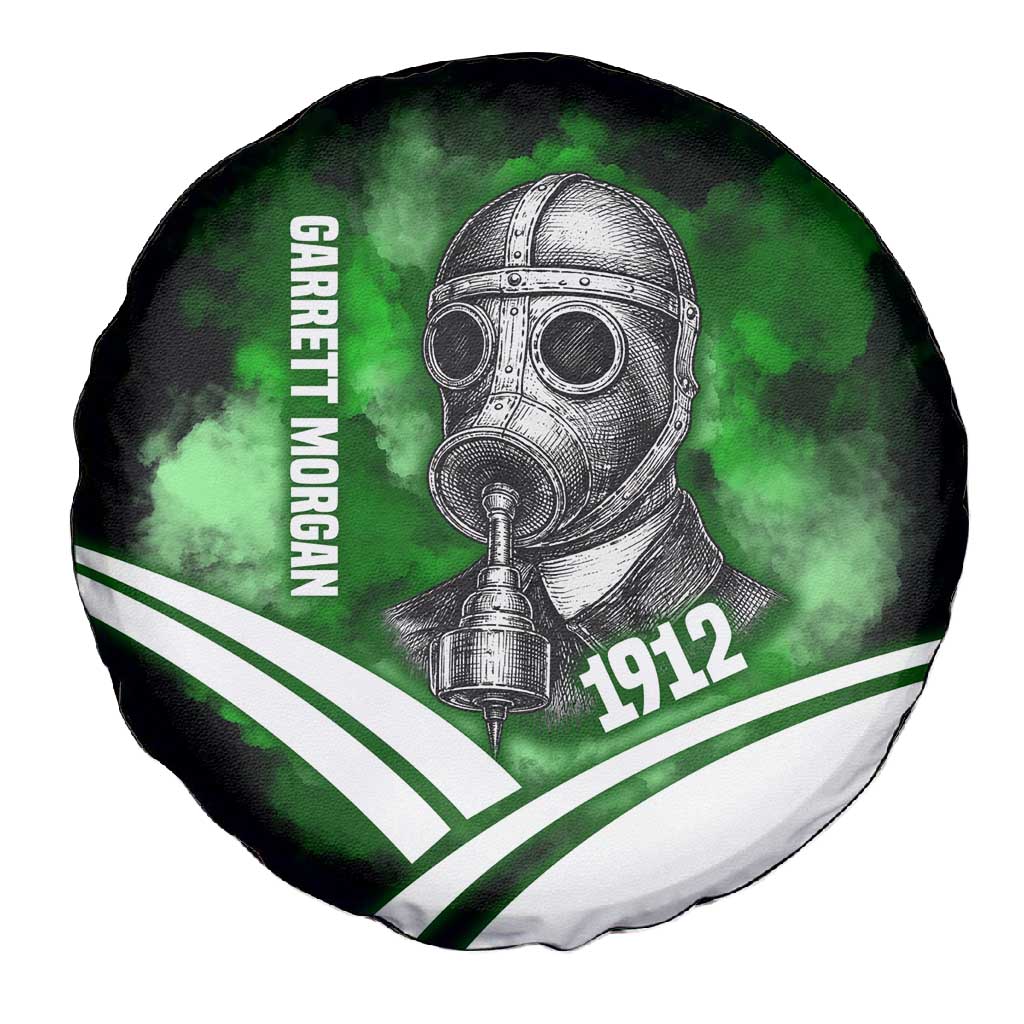 Garrett Morgan Spare Tire Cover with Gas Mask Invention Illustration, Inventing to Save Lives Quote - African Pride