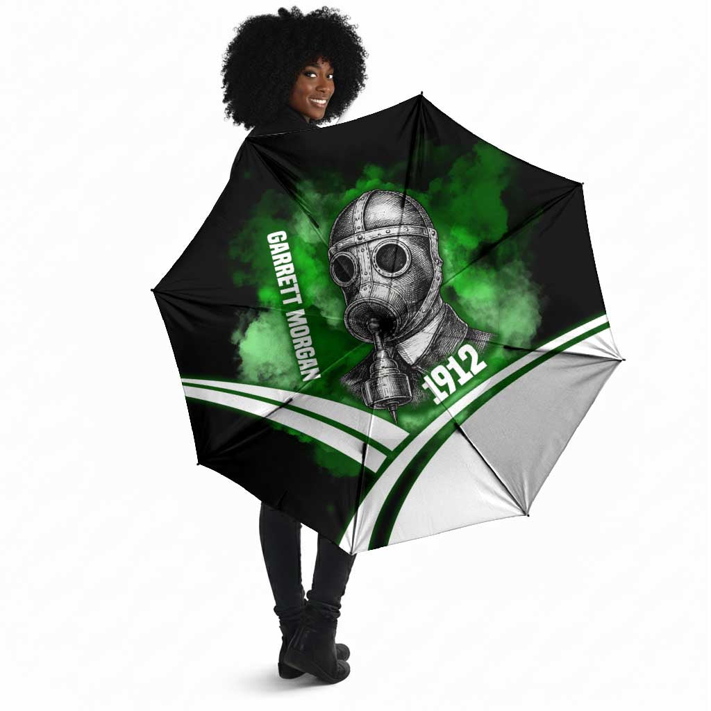 Garrett Morgan Umbrella with Gas Mask Invention Illustration, Inventing to Save Lives Quote - African Pride