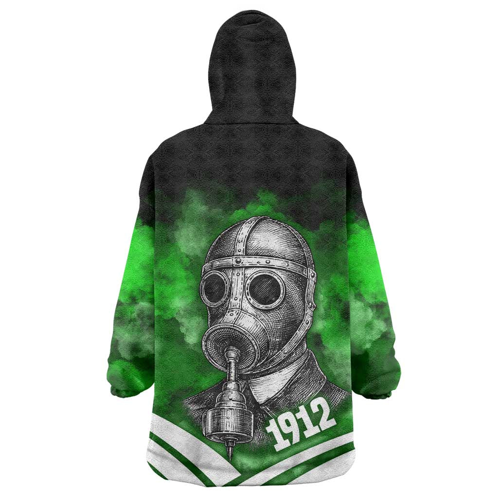 Garrett Morgan Wearable Blanket Hoodie with Gas Mask Invention Illustration, Inventing to Save Lives Quote - African Pride