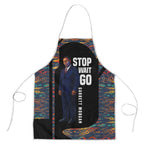 Garrett Morgan Apron with Full Body Portrait, Stop Wait Go Quote, Traffic Light Design - African Pride