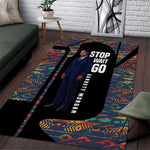 Garrett Morgan Area Rug with Full Body Portrait, Stop Wait Go Quote, Traffic Light Design - African Pride