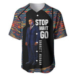 Garrett Morgan Baseball Jersey with Full Body Portrait, Stop Wait Go Quote, Traffic Light Design - African Pride