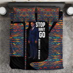 Garrett Morgan Bedding Set with Full Body Portrait, Stop Wait Go Quote, Traffic Light Design - African Pride