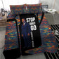 Garrett Morgan Bedding Set with Full Body Portrait, Stop Wait Go Quote, Traffic Light Design - African Pride