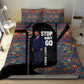 Garrett Morgan Bedding Set with Full Body Portrait, Stop Wait Go Quote, Traffic Light Design - African Pride
