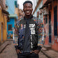 Garrett Morgan Bomber Jacket with Full Body Portrait, Stop Wait Go Quote, Traffic Light Design - African Pride
