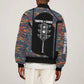 Garrett Morgan Bomber Jacket with Full Body Portrait, Stop Wait Go Quote, Traffic Light Design - African Pride