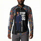 Garrett Morgan Button Sweatshirt with Full Body Portrait, Stop Wait Go Quote, Traffic Light Design