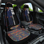 Garrett Morgan Car Seat Cover with Full Body Portrait, Stop Wait Go Quote, Traffic Light Design - African Pride
