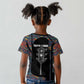 Garrett Morgan Kid T shirt with Full Body Portrait, Stop Wait Go Quote, Traffic Light Design - African Pride