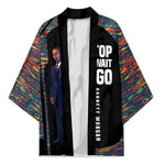 Garrett Morgan Kimono with Full Body Portrait, Stop Wait Go Quote, Traffic Light Design - African Pride