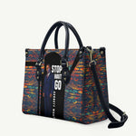 Garrett Morgan Leather Bag with Full Body Portrait, Stop Wait Go Quote, Traffic Light Design - African Pride