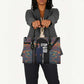 Garrett Morgan Leather Bag with Full Body Portrait, Stop Wait Go Quote, Traffic Light Design - African Pride