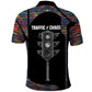 Garrett Morgan Polo Shirt with Full Body Portrait, Stop Wait Go Quote, Traffic Light Design - African Pride