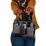 Garrett Morgan Shoulder Handbag with Full Body Portrait, Stop Wait Go Quote, Traffic Light Design - African Pride